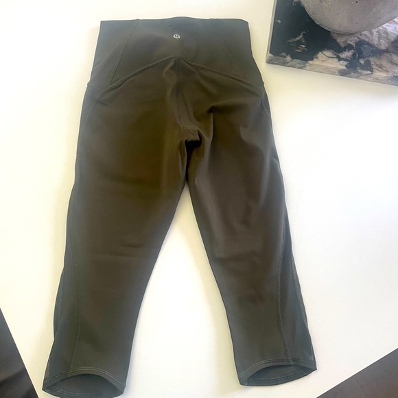 Lululemon leggings, capri, army green - Picture 2 of 3